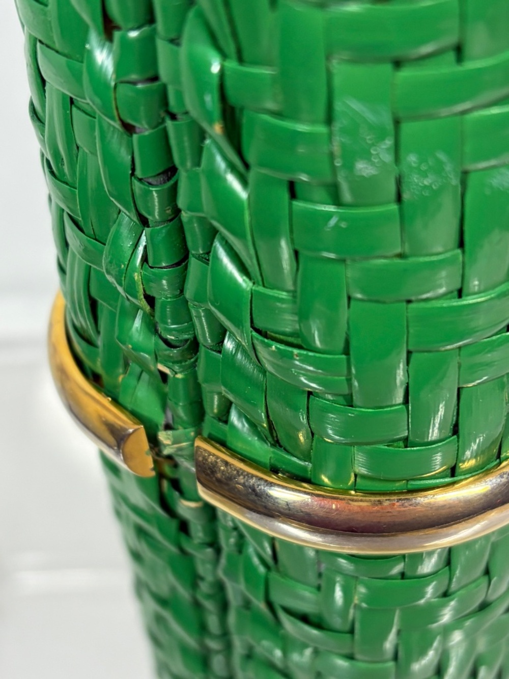 RODO Italy GREEN Wicker Clutch 60s 70s Designer Purse HTF Vintage Evening Italy - Picture 14 of 16